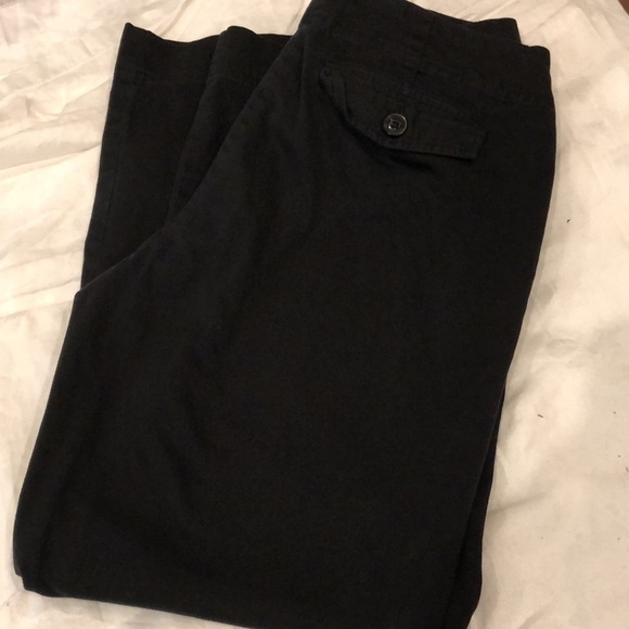 Sandro Petite Black Front Button Cotton Blend Pants Size 12P - Picture 4 of 5